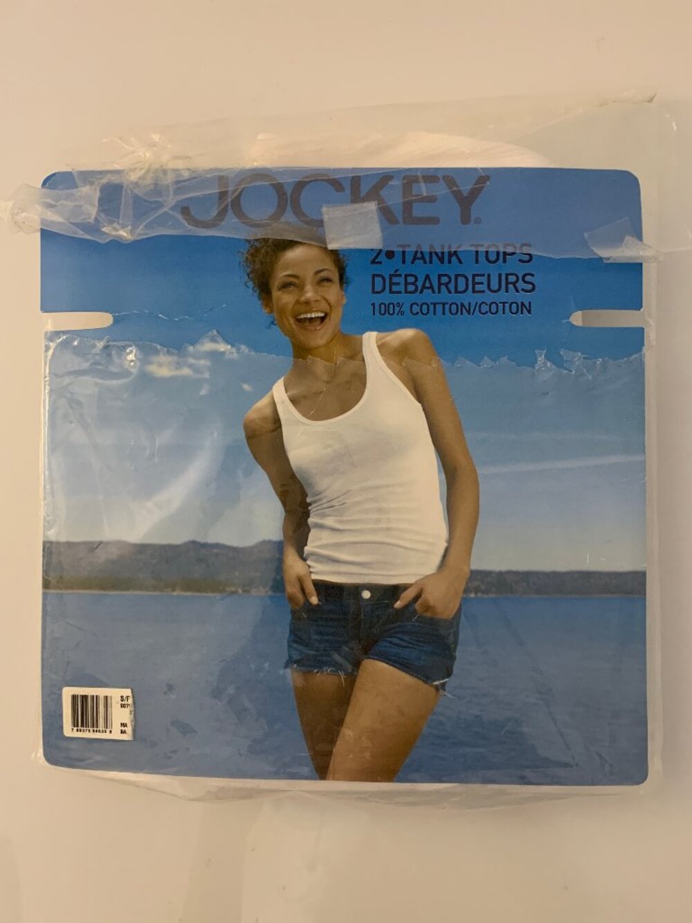 Classic Jockey white ribbed 2 tank tops pack - 100% cotton - Size Small